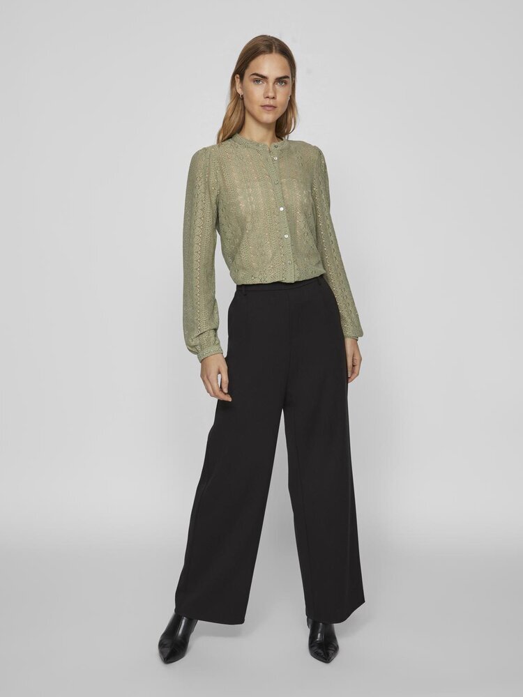 Olijfgroene blouse in kant Vichikka Vila