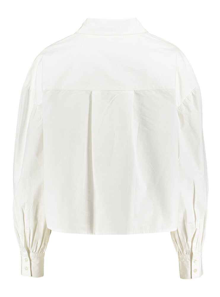 Chemise courte oversize en coton blanc Kinga Bellerose