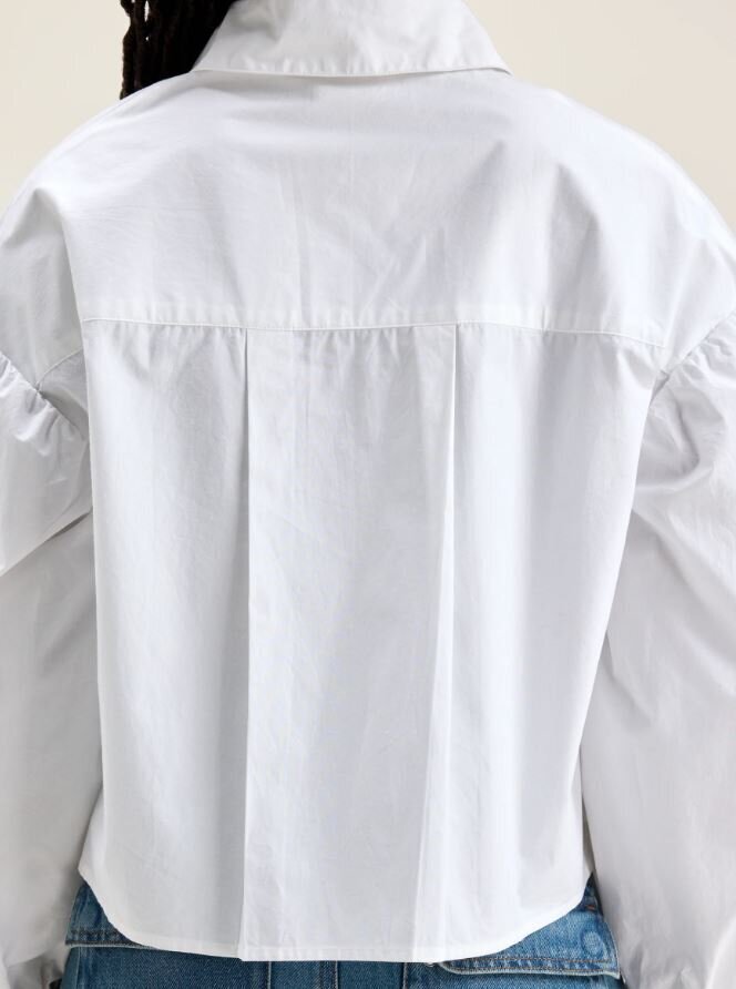 Chemise courte oversize en coton blanc Kinga Bellerose