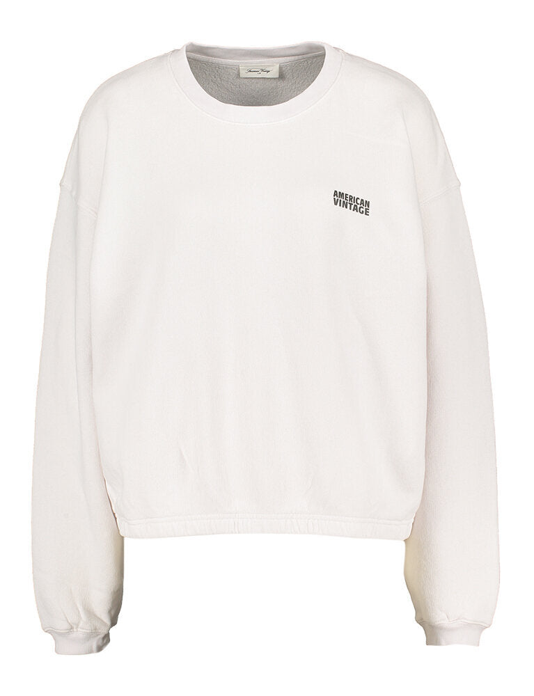 Witte korte sweater met merklogo American Vintage