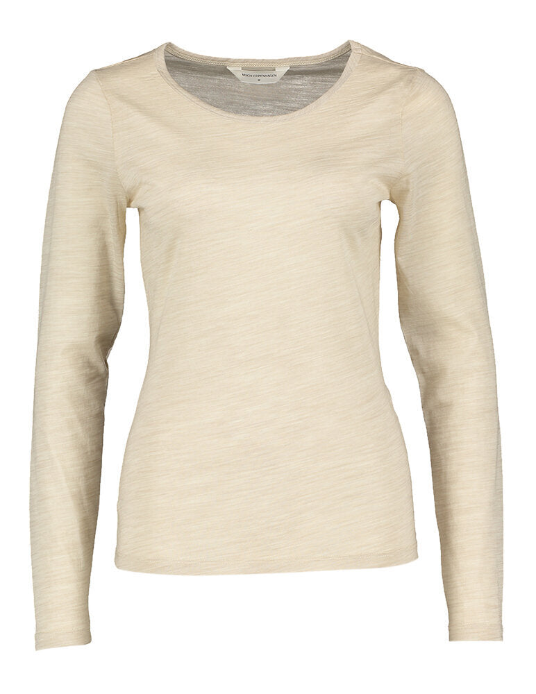 T-shirt beige transparent en laine Nesmina MSCH Copenhague
