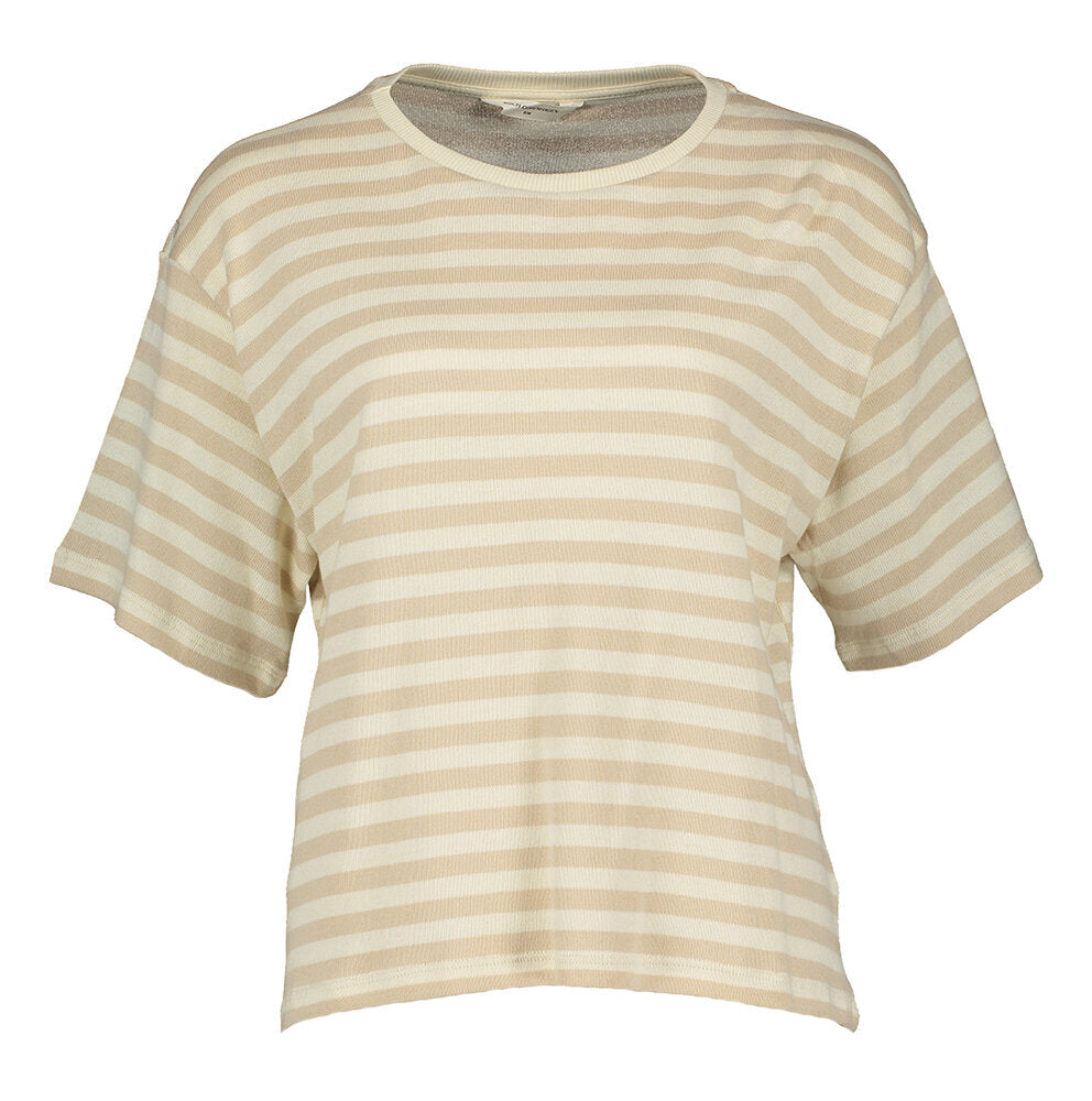 T-shirt écru à rayures beiges Bahara Ss Pullover Msch Copenhagen