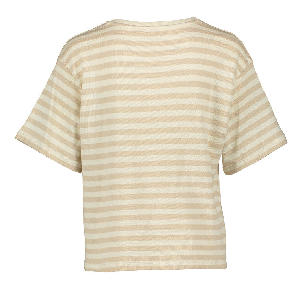 T-shirt écru à rayures beiges Bahara Ss Pullover Msch Copenhagen