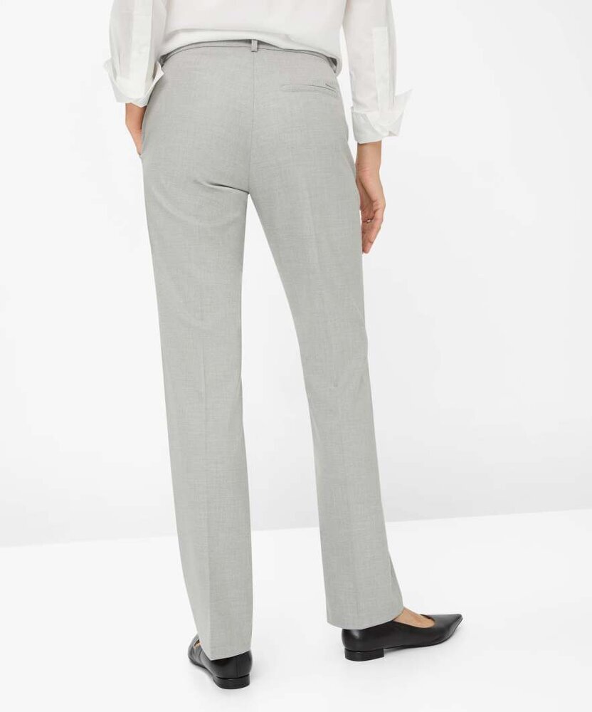 Licht grijze geklede broek met bandplooien Brax