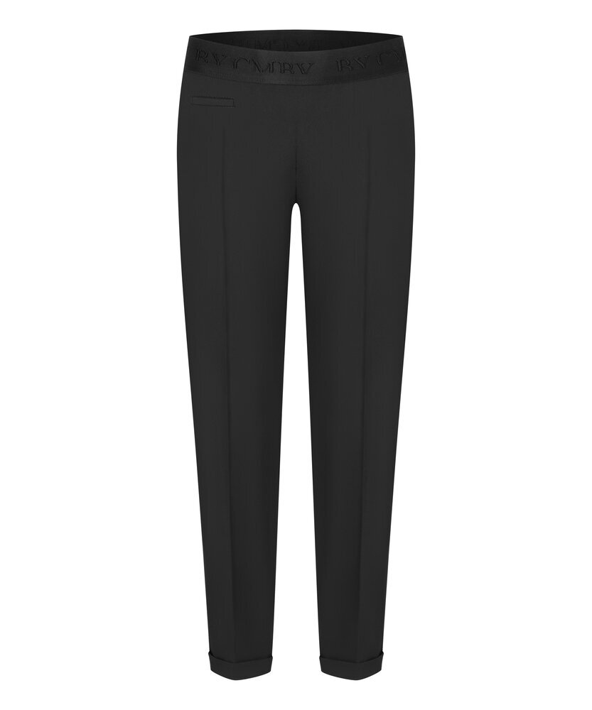 Zwarte lange broek met elastiek in de taille Kim Cambio