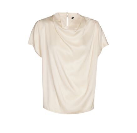 Chemisier couleur crème à col cascade Caroline Biss