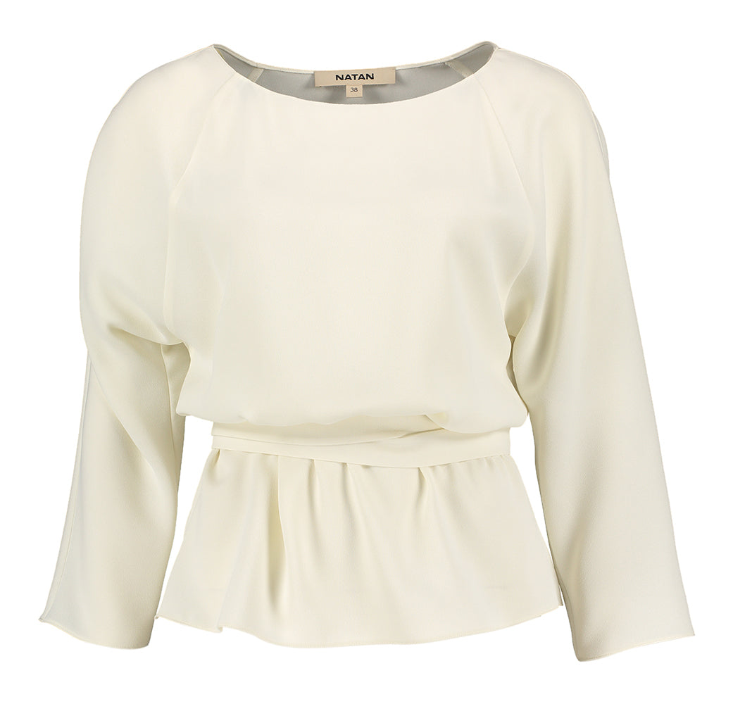 Chemisier couleur écru avec ruban à la taille Bowy Natan