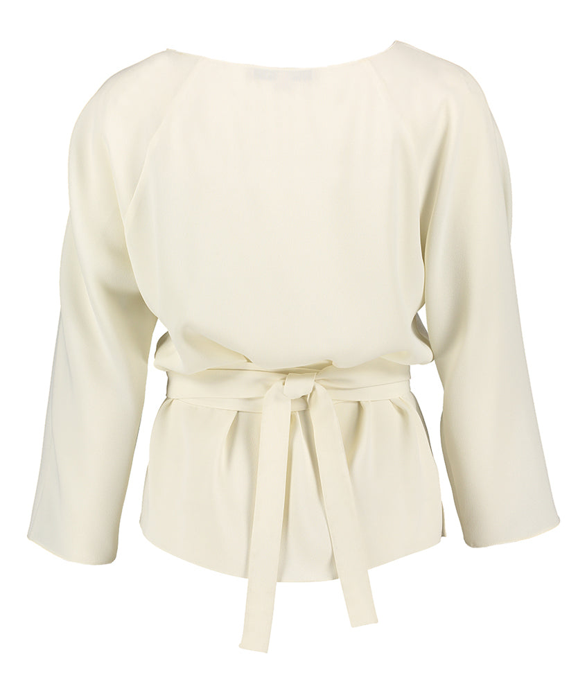 Chemisier couleur écru avec ruban à la taille Bowy Natan