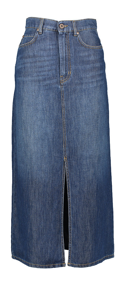 Jupe en jean bleu fendue Gelada Max Mara