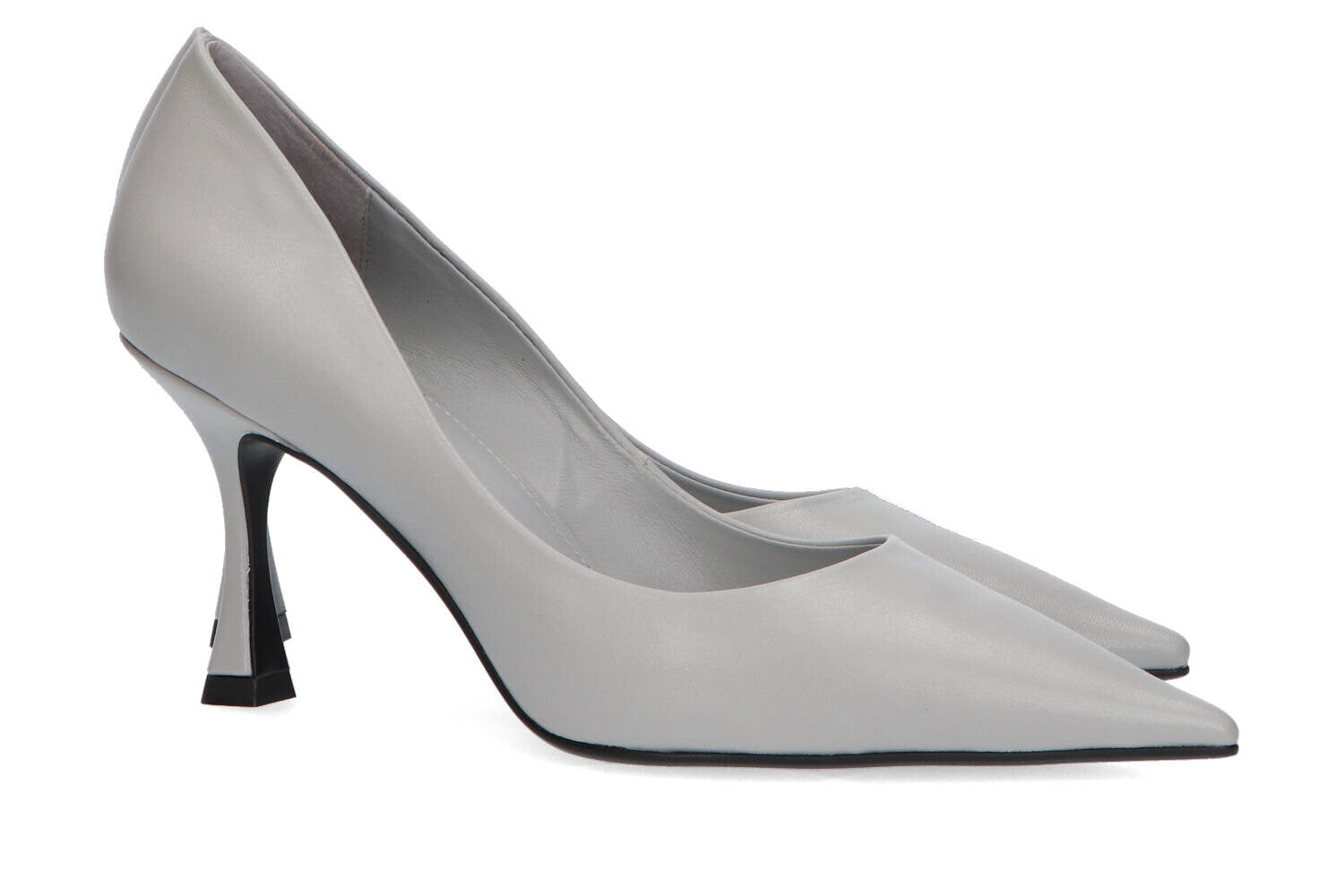 Kiezelgrijze pumps met trechterhak Lola Cruz