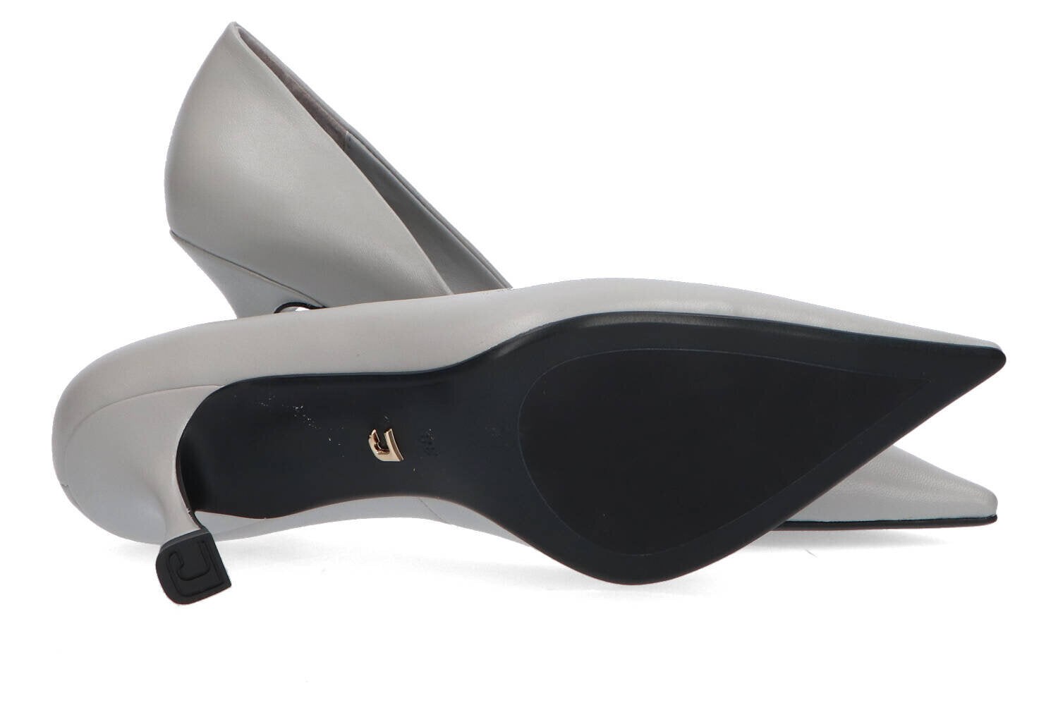 Kiezelgrijze pumps met trechterhak Lola Cruz