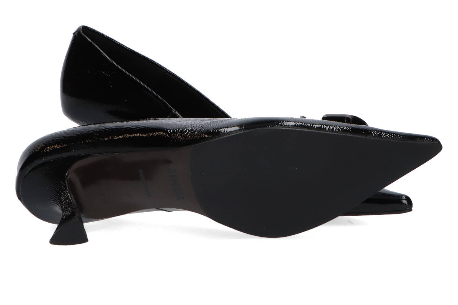 Escarpins métallisés noirs à talon aiguille Zinda