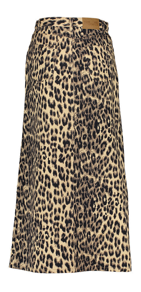 Jeansrok in tijgerprint met knopen bovenaan Sigge Baum Und Pferdgarten