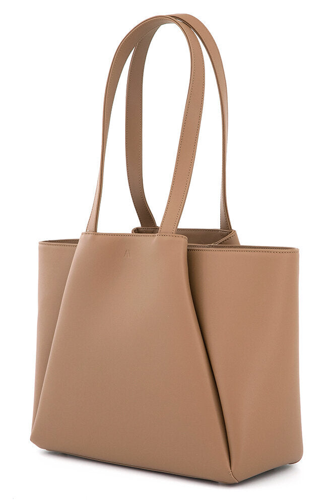 Warm taupe handtas midi Pyramid Kaai