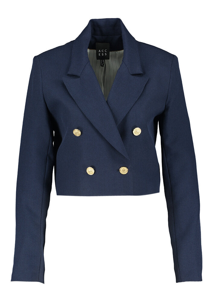 Blazer court à boutons dorés Accès