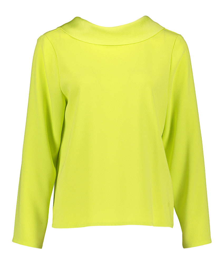 Limoengroene bloes met boothals en diepere rug Bintila Furore