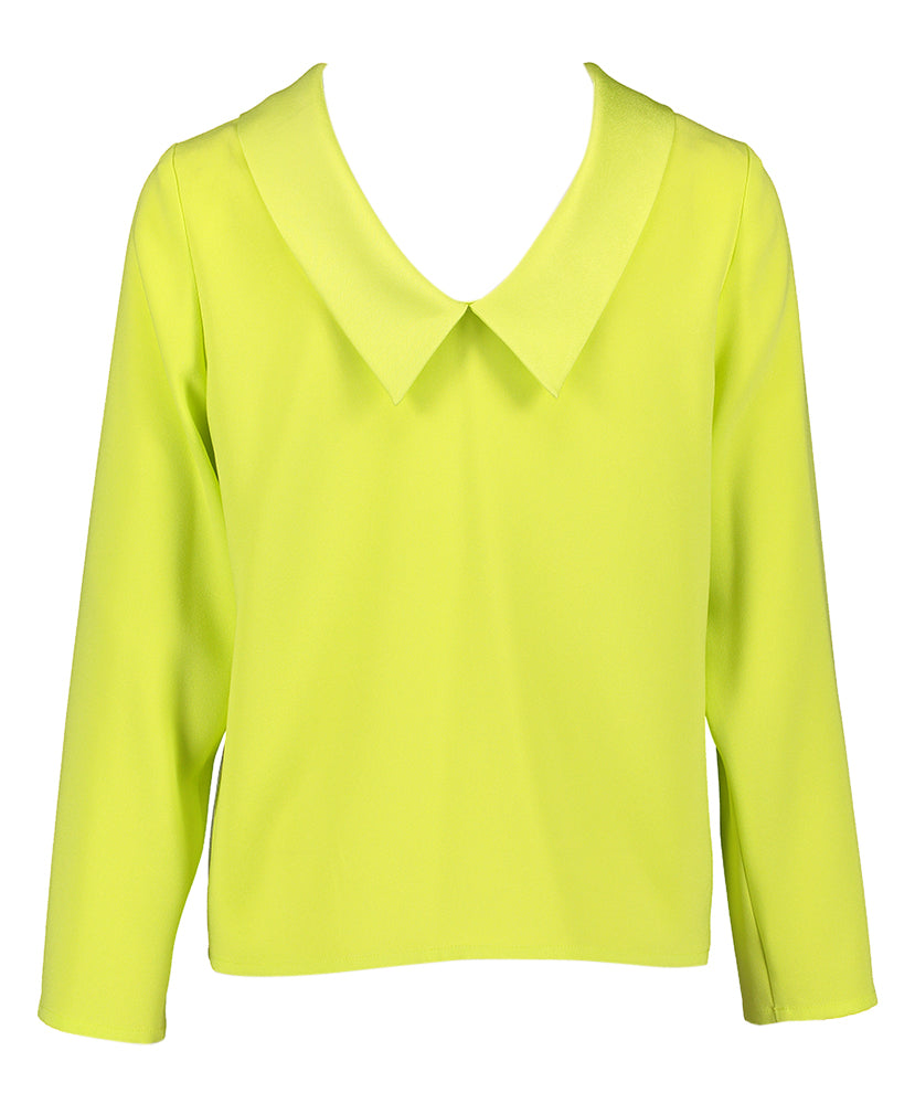 Limoengroene bloes met boothals en diepere rug Bintila Furore