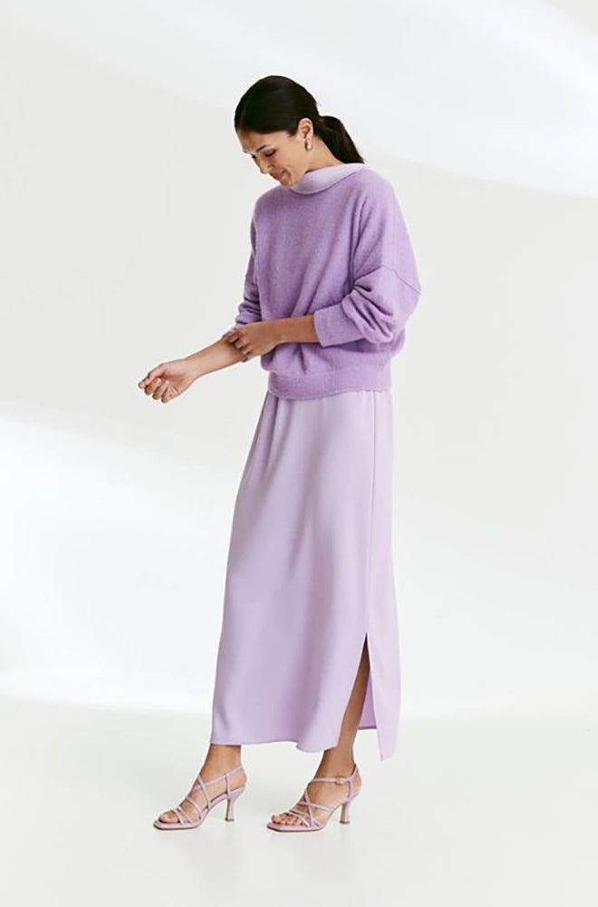 Pull en laine lilas à dos profond Parmo Furore