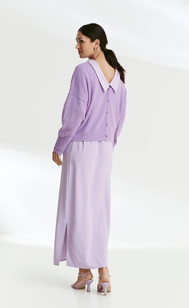 Pull en laine lilas à dos profond Parmo Furore