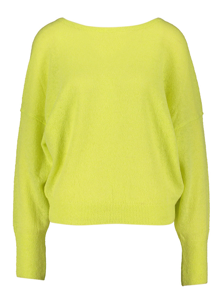Pull vert citron à dos nu Parmo Furore