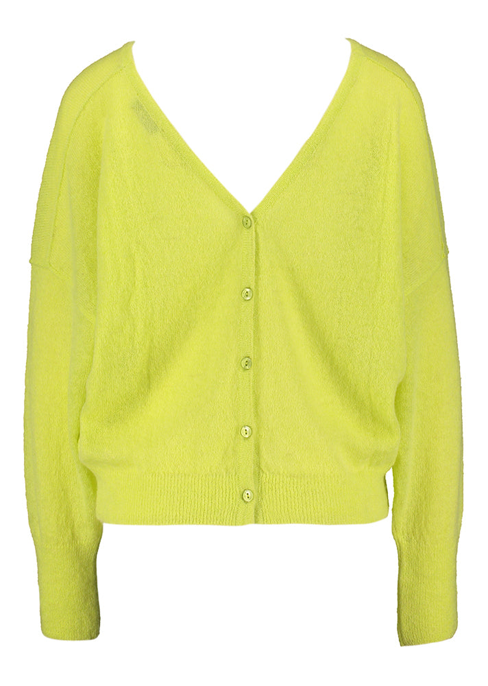 Pull vert citron à dos nu Parmo Furore