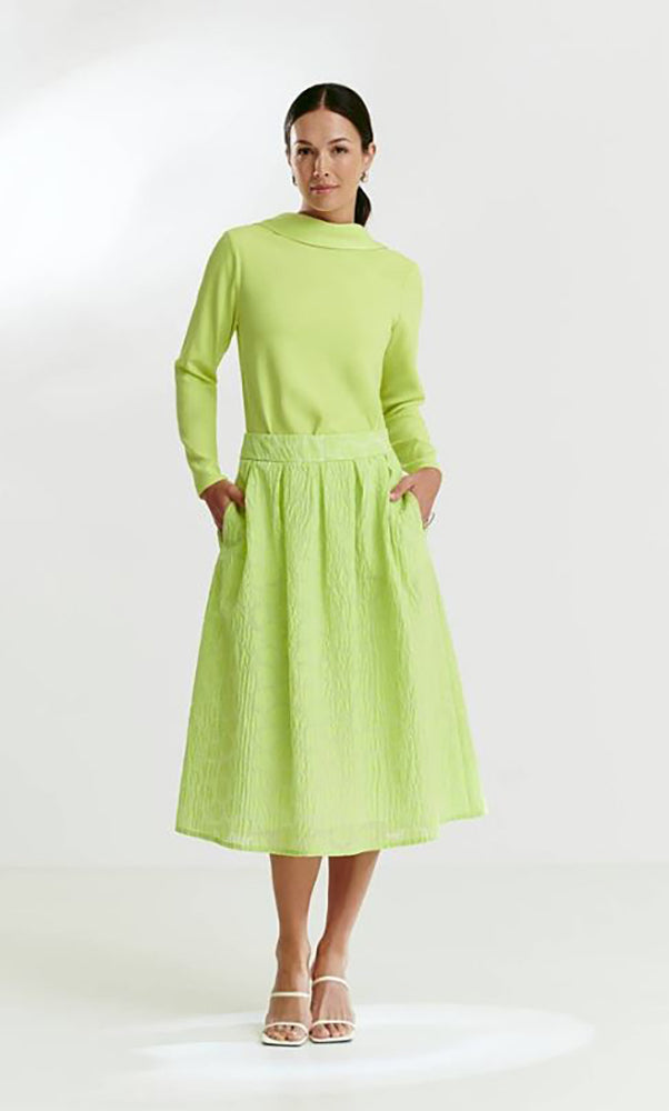 Jupe trapèze vert brillant Spark Furore