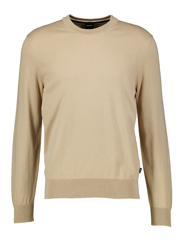Pull beige clair à manches longues Hugo Boss