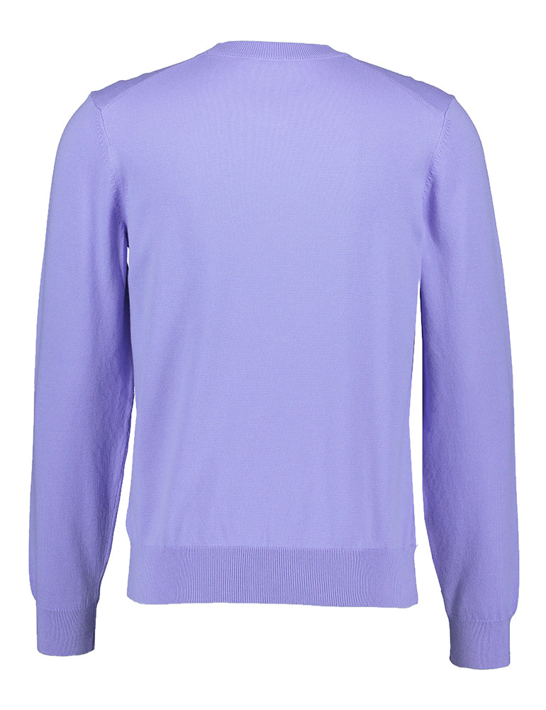 Pull en coton bleu vif à col en V Hugo Boss