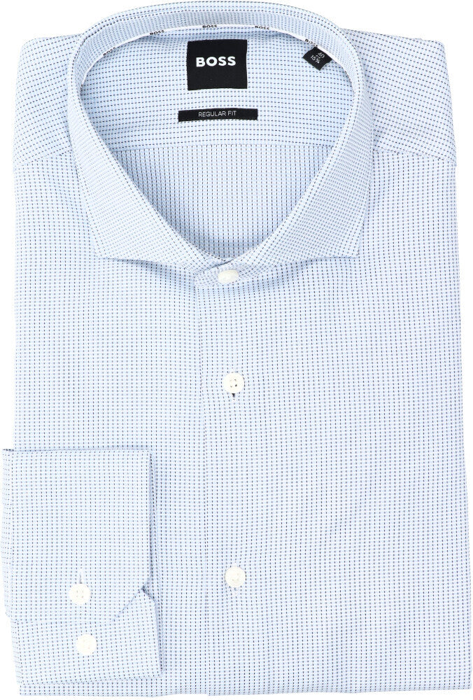 Chemise blanche en coton (coupe classique) à manches longues, imprimée Joe Hugo Boss