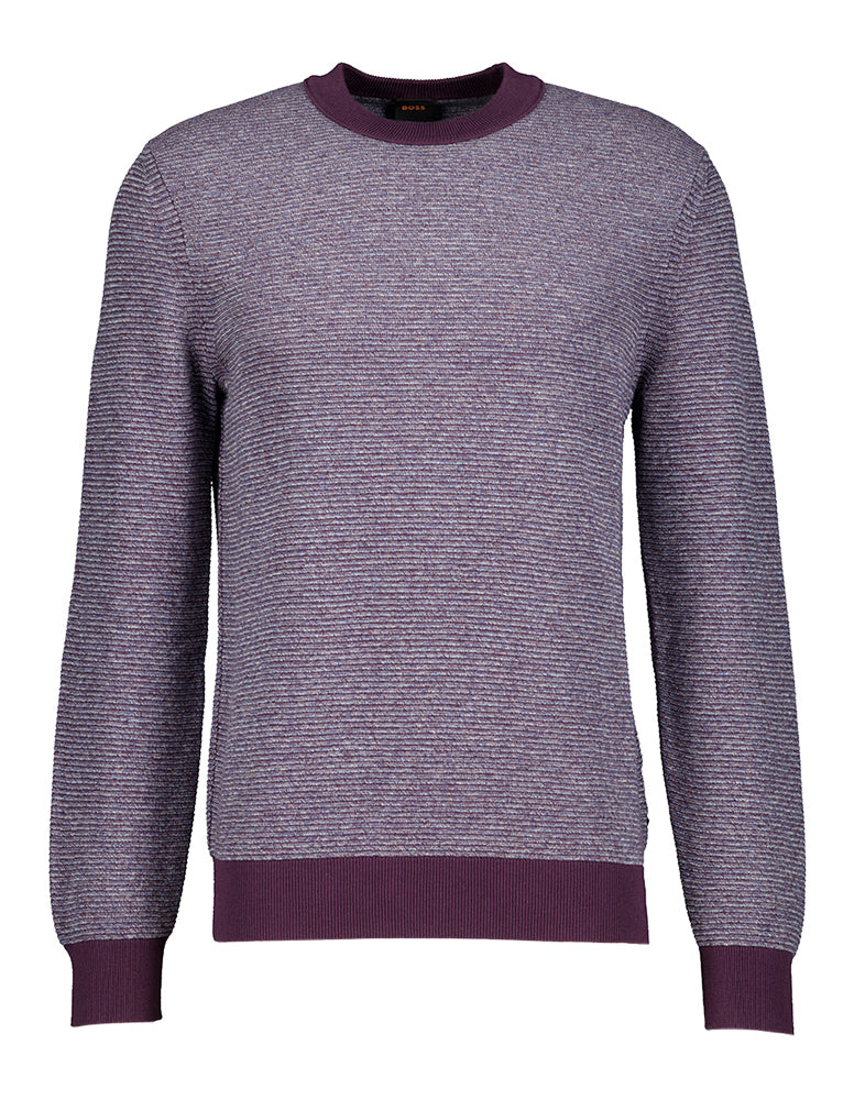 Bordeaux trui met ronde hals Hugo Boss