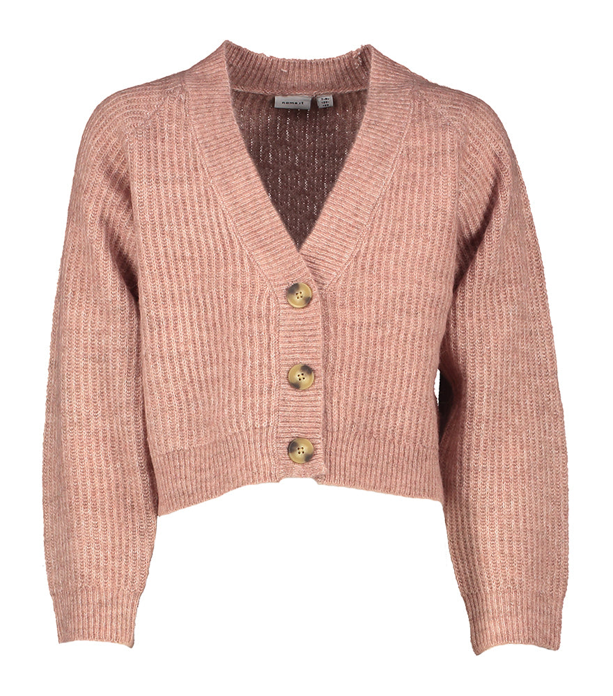 Brique kleurige cardigan Name It