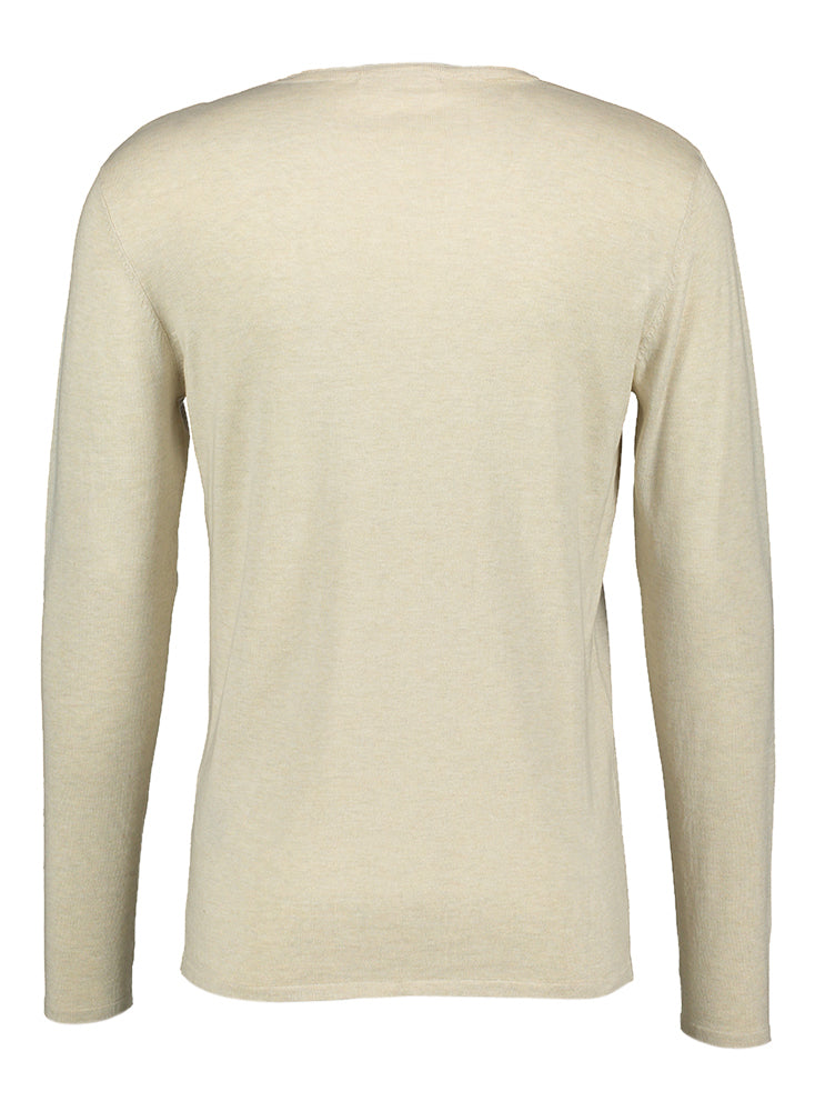 Oatmeal pull met ronde hals en lange mouwen Selected