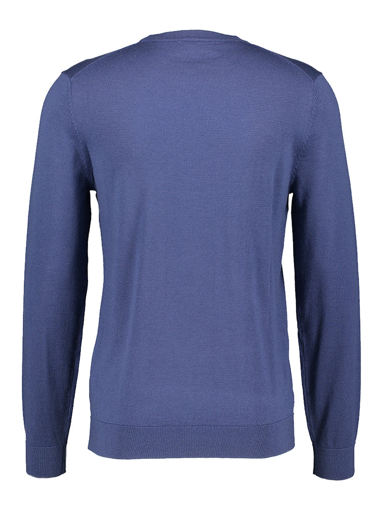 Blauwe trui in merino wol Selected
