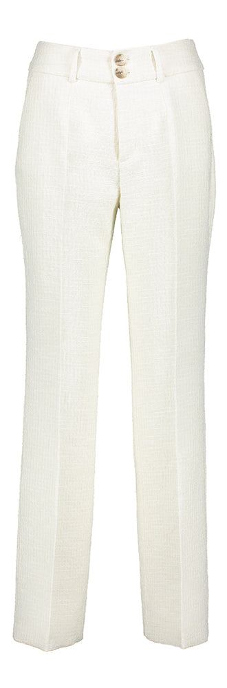 Witte geklede broek met structuur Panchita Xandres