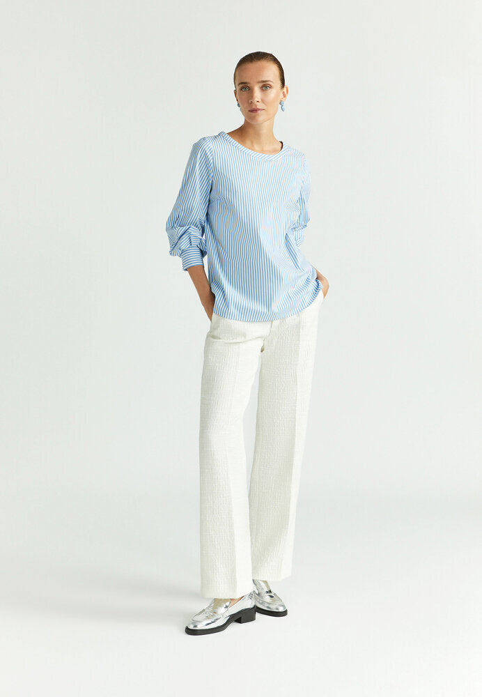 Pantalon de costume blanc structuré Panchita Xandres
