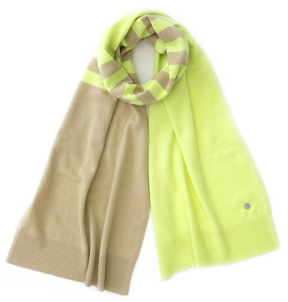 Écharpe rayée vert menthe en cachemire Kanoa Xandres