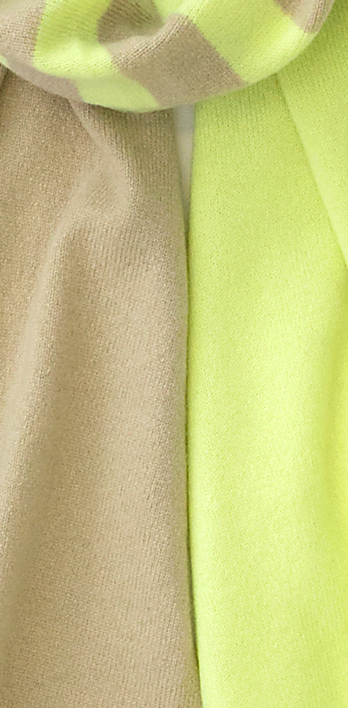 Écharpe rayée vert menthe en cachemire Kanoa Xandres