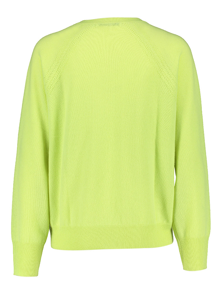 Pull en cachemire jaune à col en V