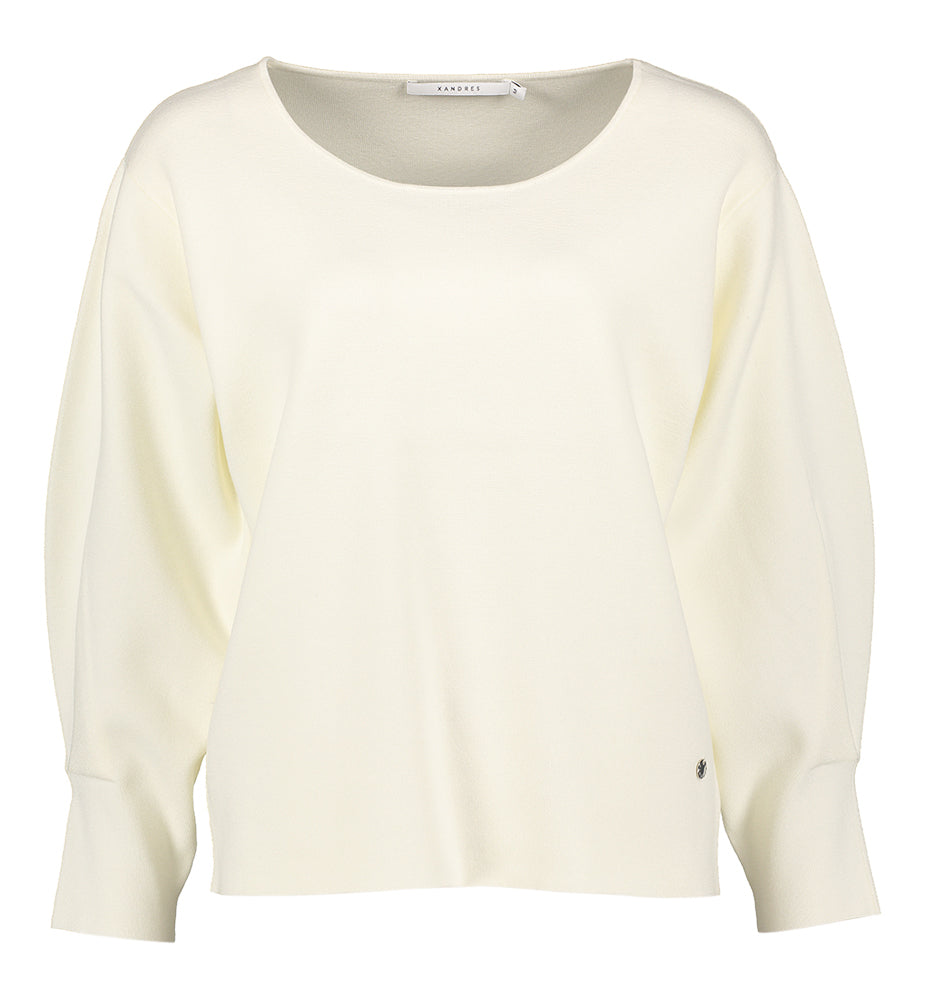 Pull blanc à col rond Amal Xandres