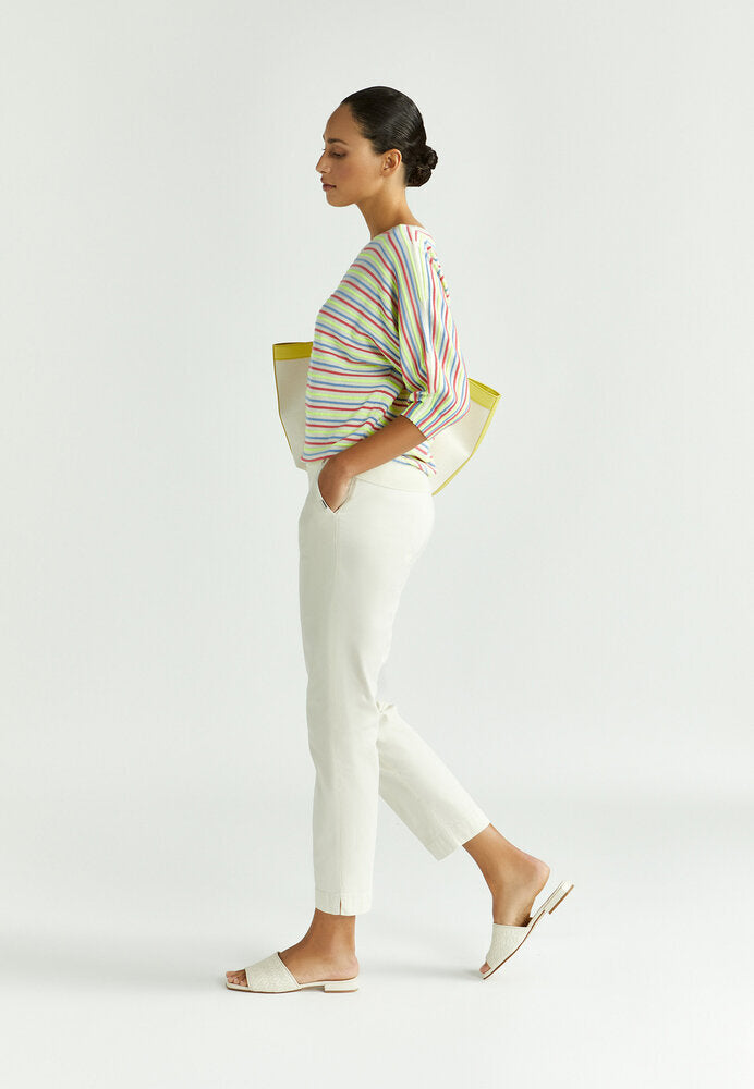 Pull beige à rayures multicolores Gaboni Xandres