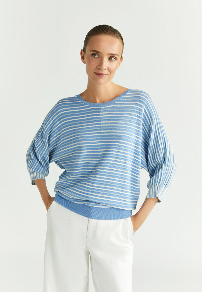 Pull rayé bleu avec fil pailleté Gaboni Xandres