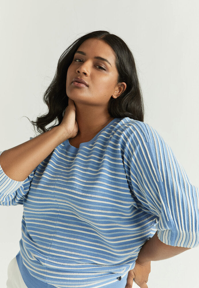 Pull rayé bleu avec fil pailleté Gaboni Xandres