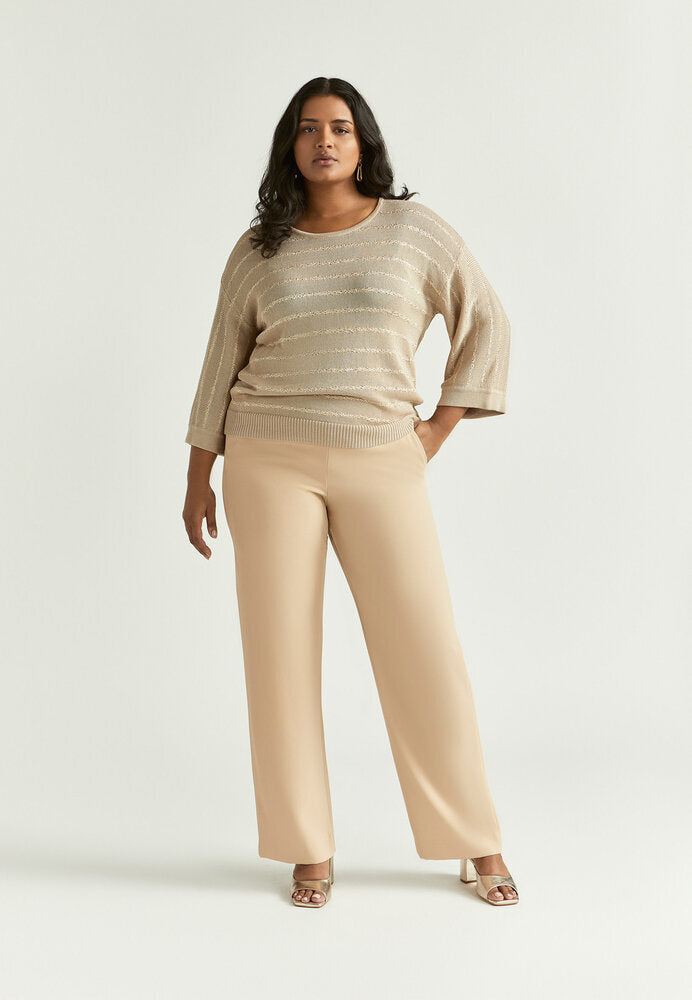 Pull beige en crochet Aliene Xandres