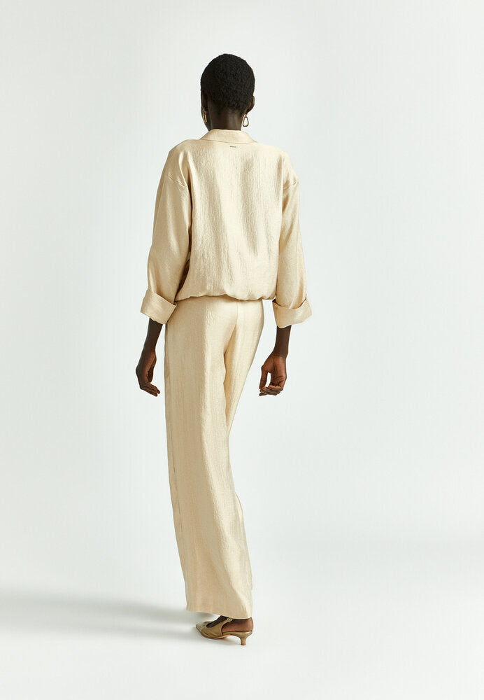 Pantalon large doré à plis Parmis Xandres