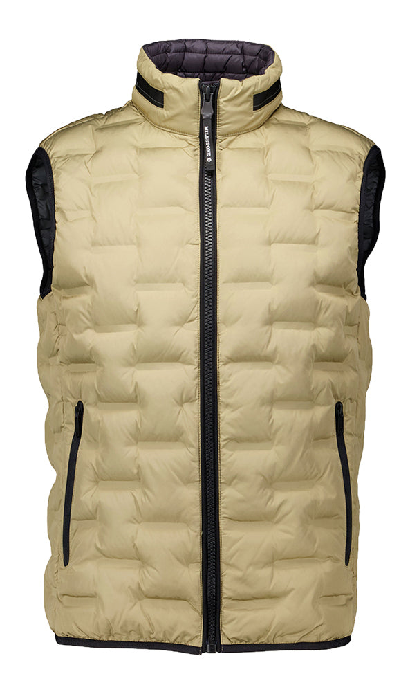 Donkerbeige padded bodywarmer Malcom Milestone