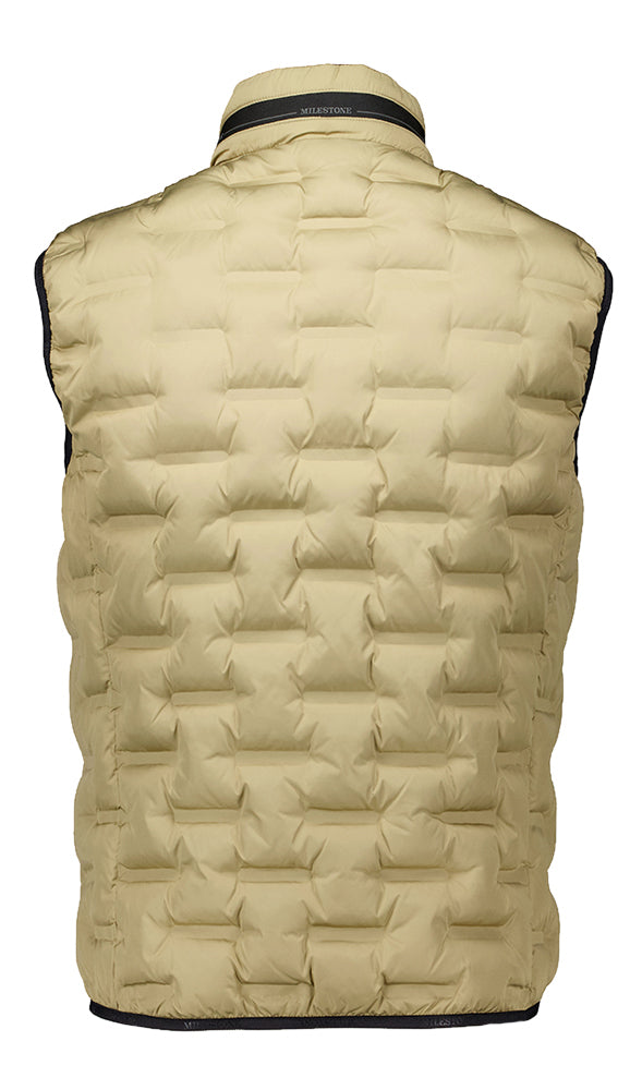 Donkerbeige padded bodywarmer Malcom Milestone
