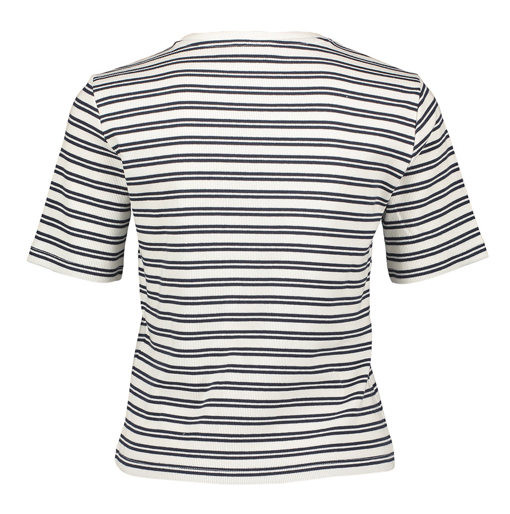 Navy /snow white t-shirt met strepen Vila
