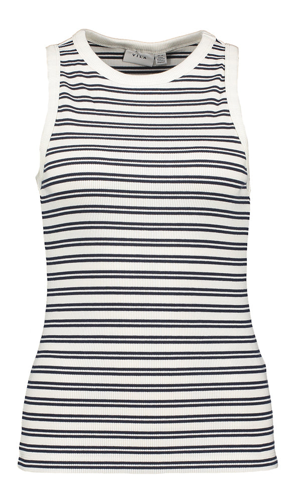 Navy /snow white top met strepen Vila