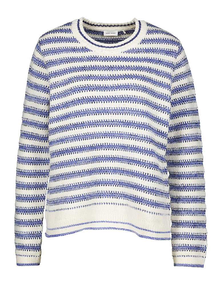 Pull rayé blanc et bleu Gerry Weber