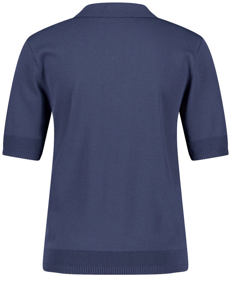 Pull Gerry Weber bleu indigo foncé à col